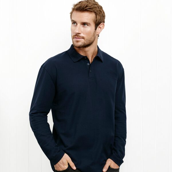 Mens Crew Long Sleeve Polo Thumbnail